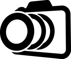 Photo Camera Outline In Perspective Variant Craft Design Svg File, Free Vectors File